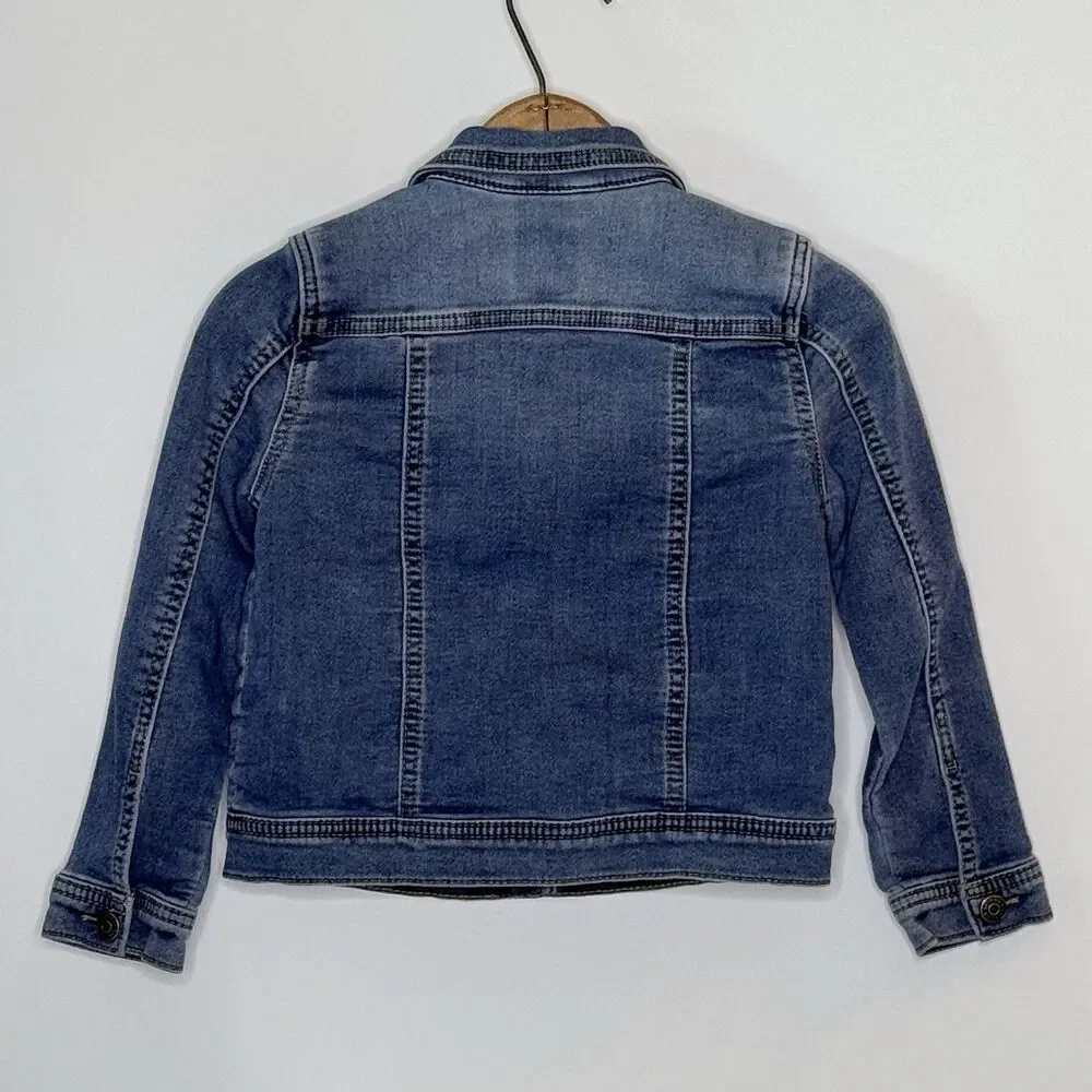 CAT & JACK Denim Jacket Girl's Toddler 5T Blue Jean Coat Outerwear Pockets Retro